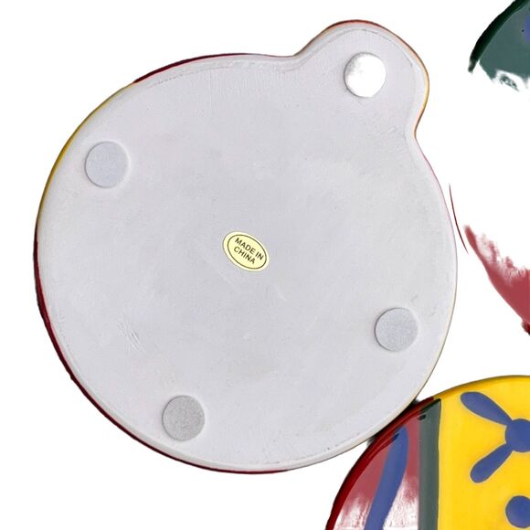 Set of 8 Ceramic Christmas Ornament Coasters Festive Holiday Decor Gift - Picture 3 of 4